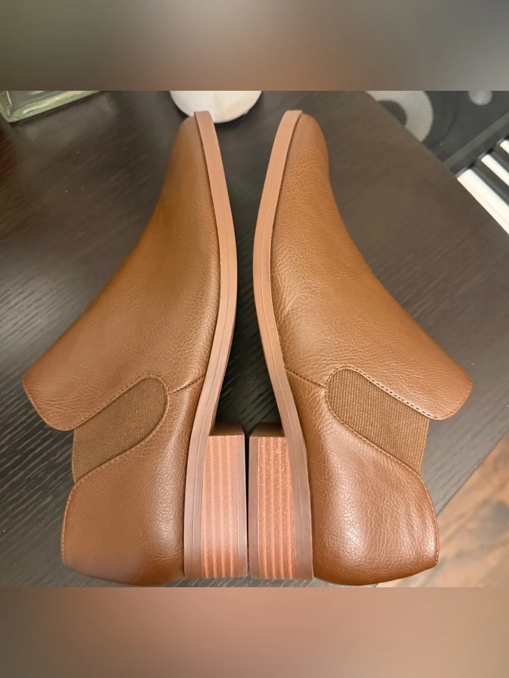 Kensie Sammy Tan Brown Low Heel Ankle Booties Womens 8.5 NWT